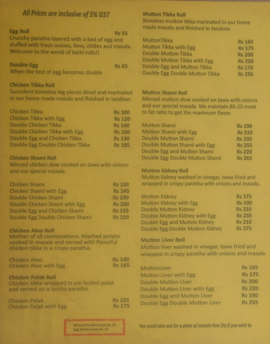 Chakum Chukum Calcutta On A Roll - Indiranagar - Bangalore image 5