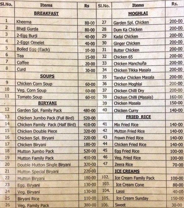 Garden Restaurant - S D Road - Secunderabad image 3