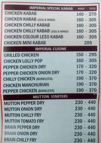 Imperial Restaurant - Shivaji Nagar - Bangalore image 1