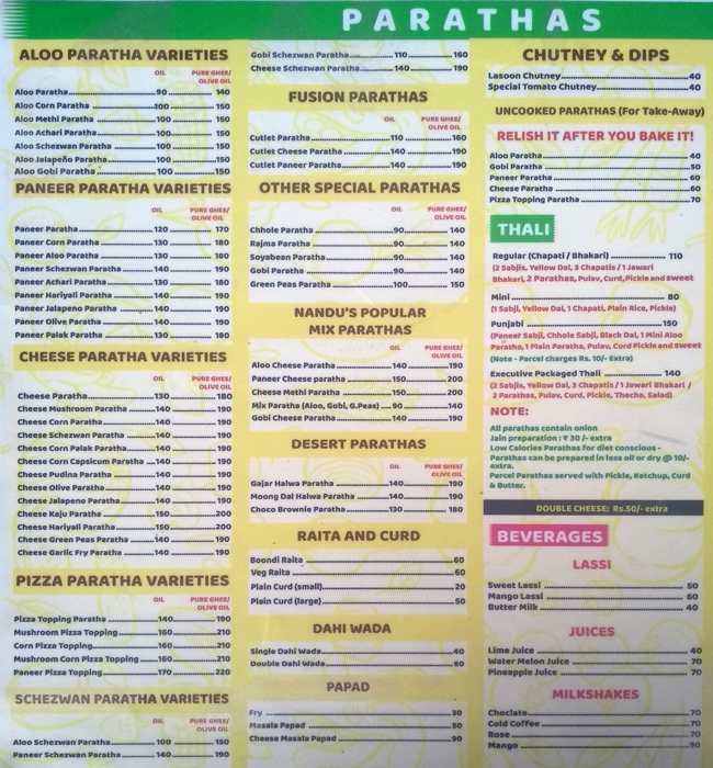 Nandu's Paratha - Dhole Patil Road - Pune image 2