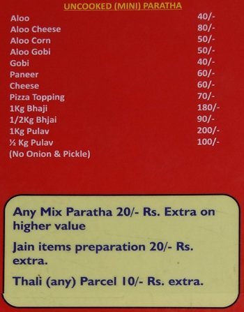 Nandu's Paratha - Dhole Patil Road - Pune image 4