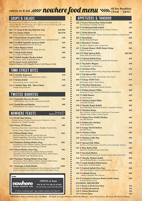 Nowhere Terrace Brewpub Cafe - CrossPoint Mall - DLF Phase 4 - Gurgaon image 2