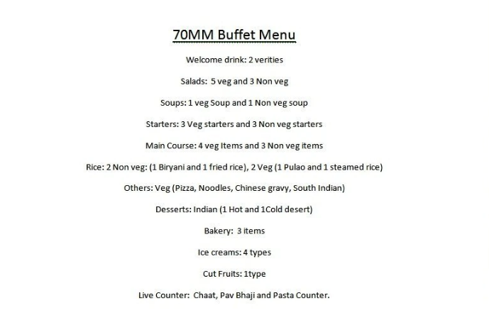 Ohri's Eatmor 70mm - Necklace Road - Hyderabad image 1