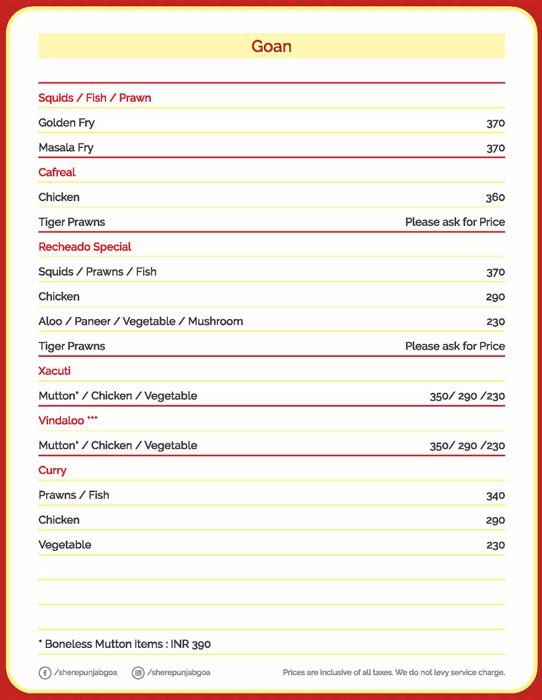 Sher E Punjab Restaurant - Panjim - Goa image 12