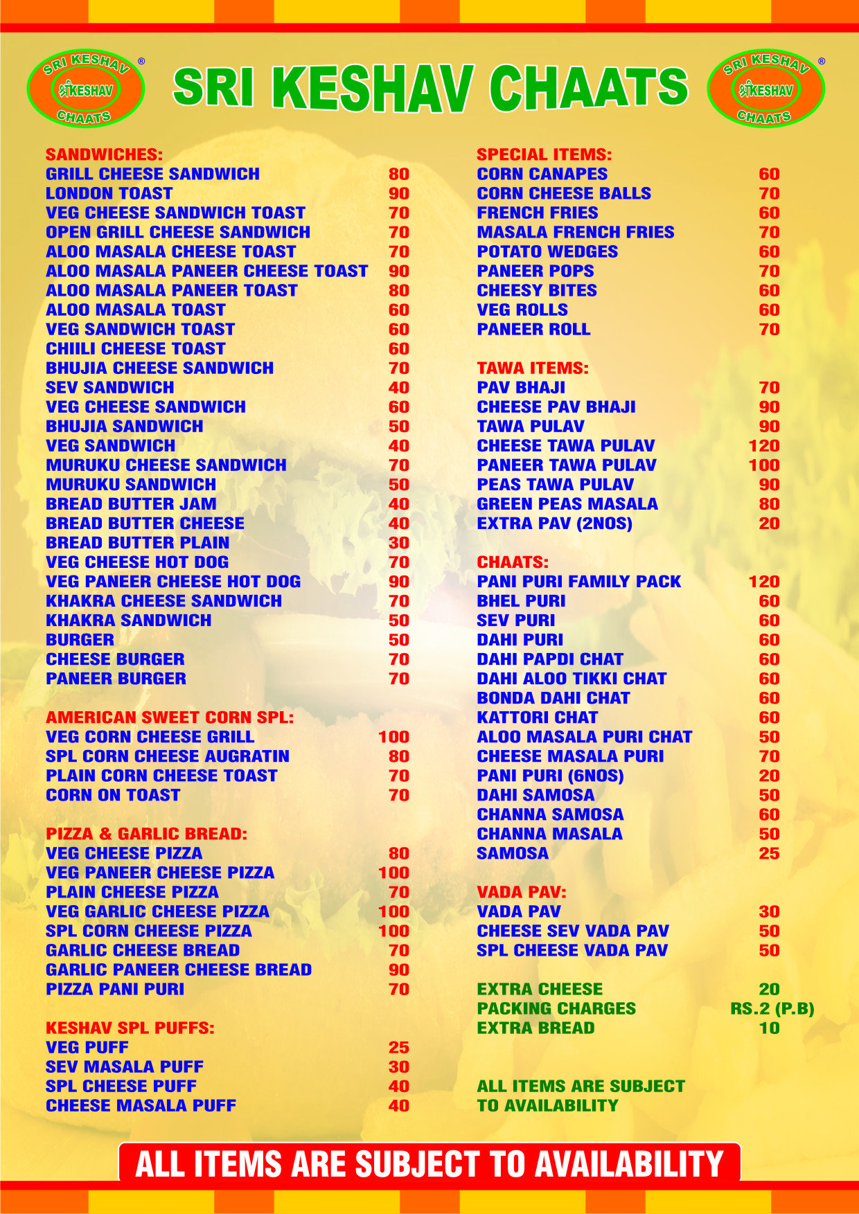 Sri Keshav Chats - Vepery - Chennai image 2