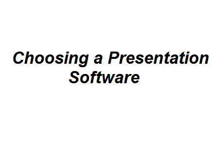 Choosing a Presentation Software Image