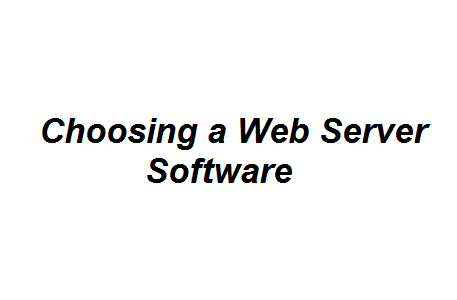 Choosing a Web Server Software Image