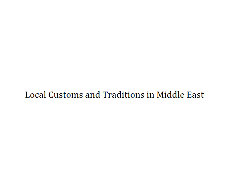 Local Customs and Traditions in Middle East Image