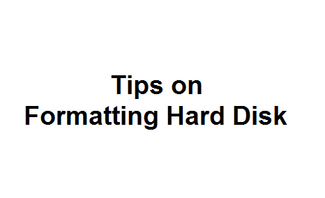 Tips on Formatting Hard Disk Image