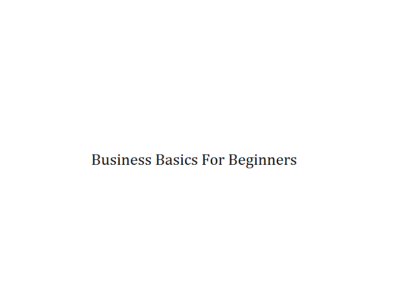 Business Basics For Beginners Image