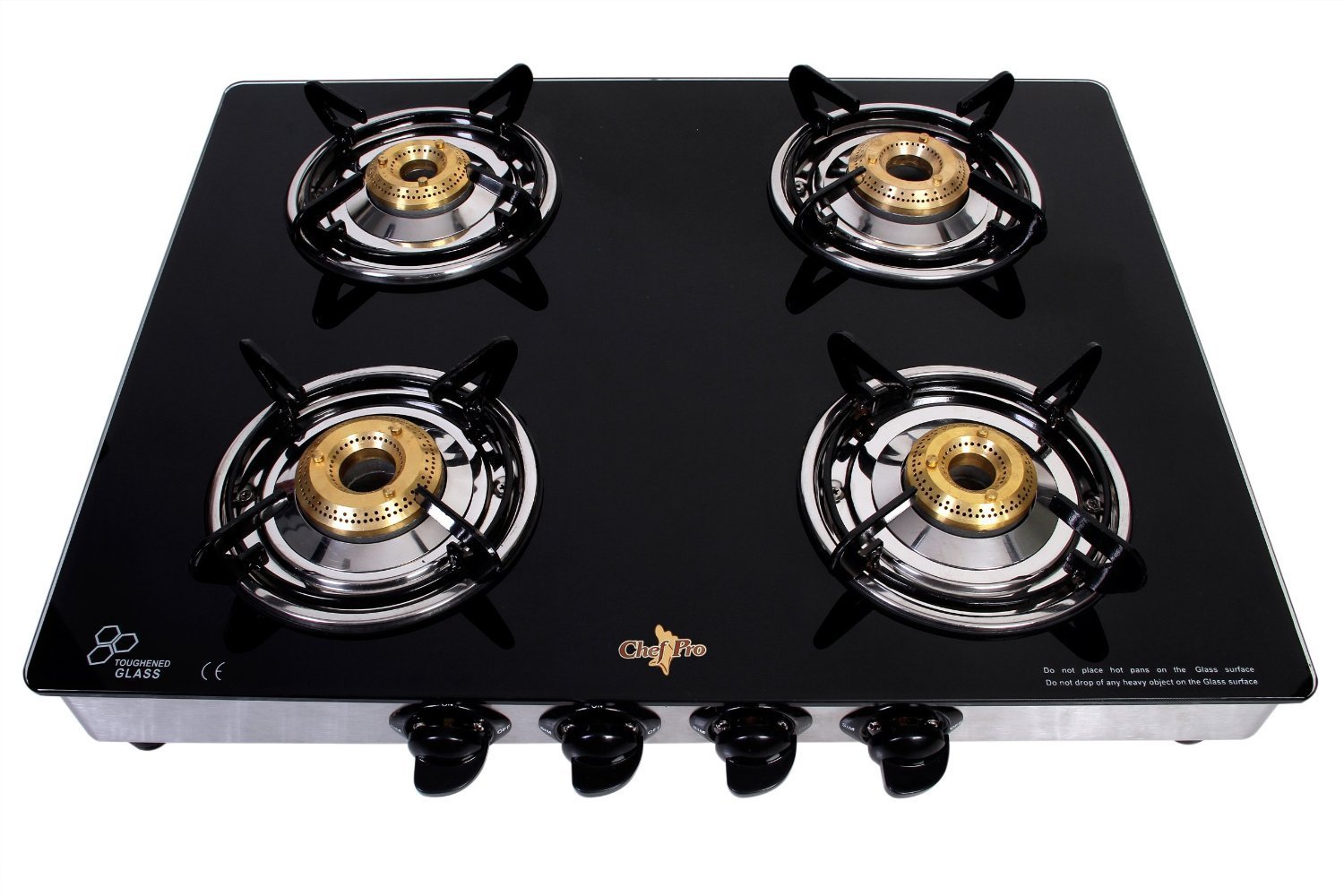 Chef Pro Classic CGS 704 Glass Cook Top with 4 Burner Gas Stove Image