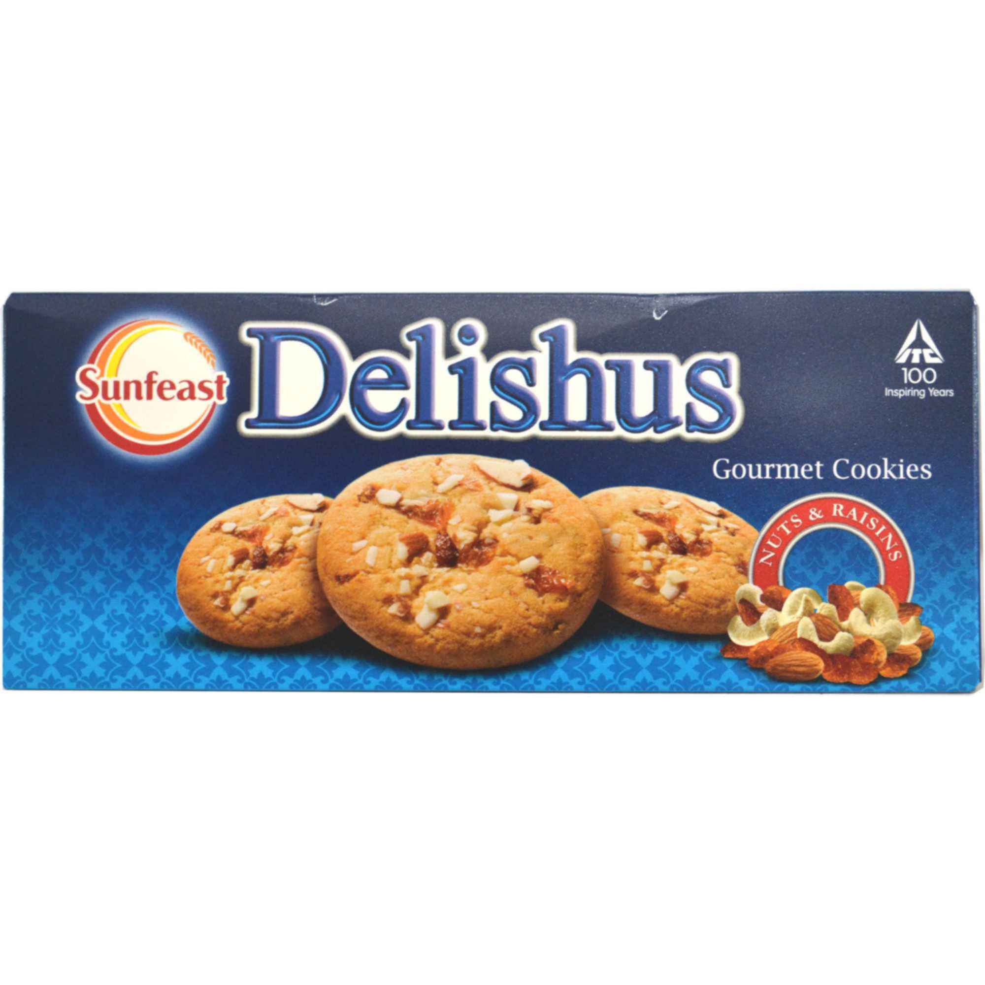 Sunfeast Delishus Gourmet Cookies Nuts & Raisins Image