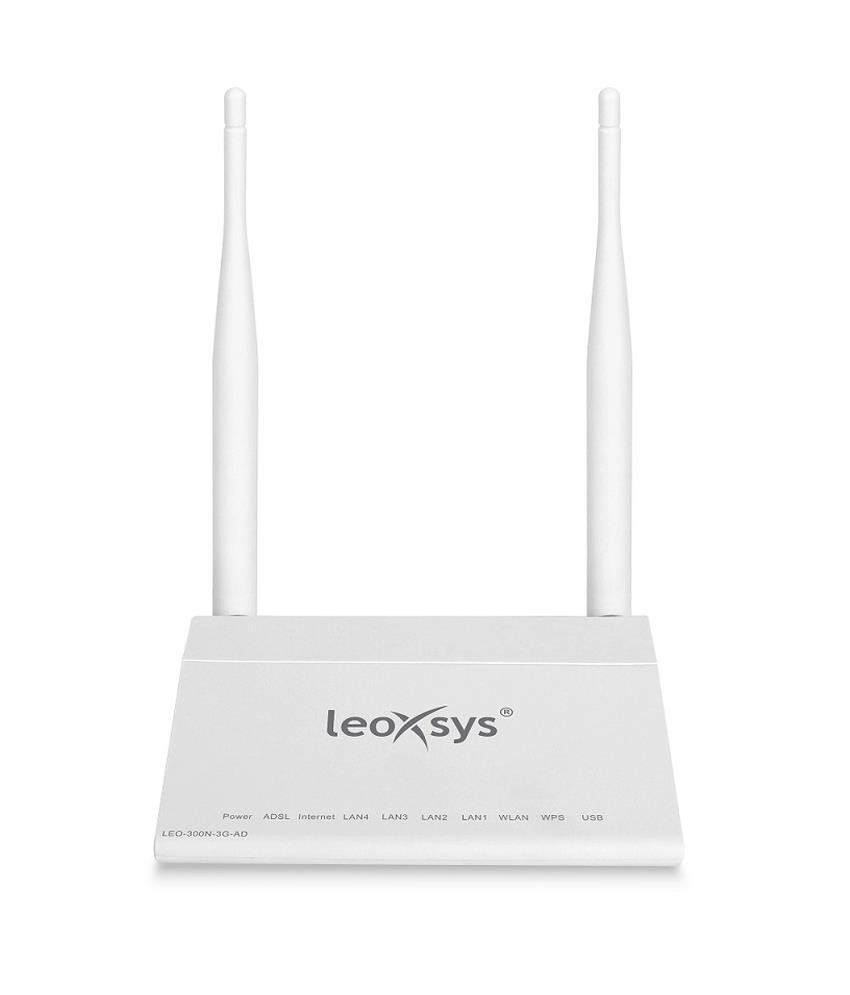 Leoxsys LEO-300N-3G-AD ADSL2+ 300Mbps WiFi 3G Router Modem Wireless Repeater Booster Image