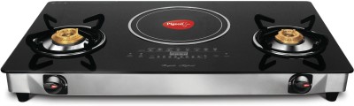 Pigeon Aspiro Rapido Hybrid Glass Manual 2 Burner Gas Stove Image