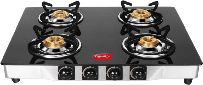 Pigeon Blackline Square Glass Automatic 4 Burner Gas Stove Image