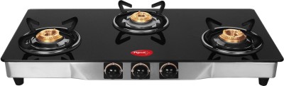 Pigeon Blackline Square Glass Automatic 3 Burner Gas Stove Image