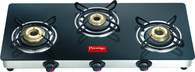 Prestige Marvel LP Gas Table with Glass Top Manual 3 Burner Gas Stove Image