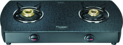 Prestige Premia Glass Manual 2 Burner Gas Stove Image