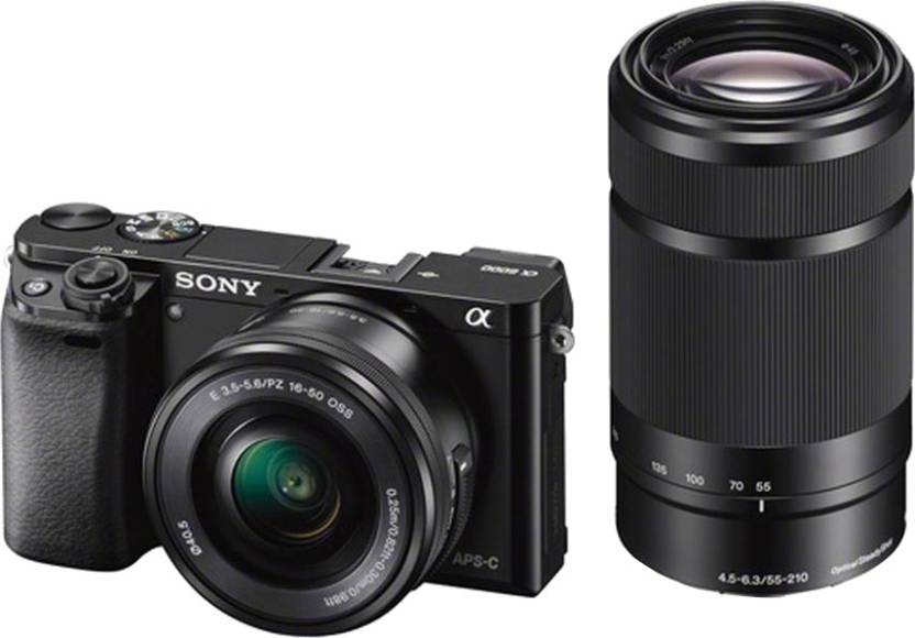 Sony Alpha ILCE-6000Y (Body with SELP1650 and SEL55210 Lens) DSLR Camera Image