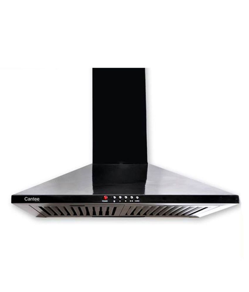 Cantee K 60 Black + Amaya 3 Burner 850 m3/hr 60 cm Conical Hood Chimney Image