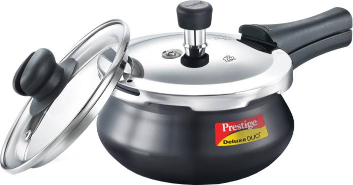 Prestige Deluxe Duo Plus Hard Anodised 1.5 L Pressure Cooker Image