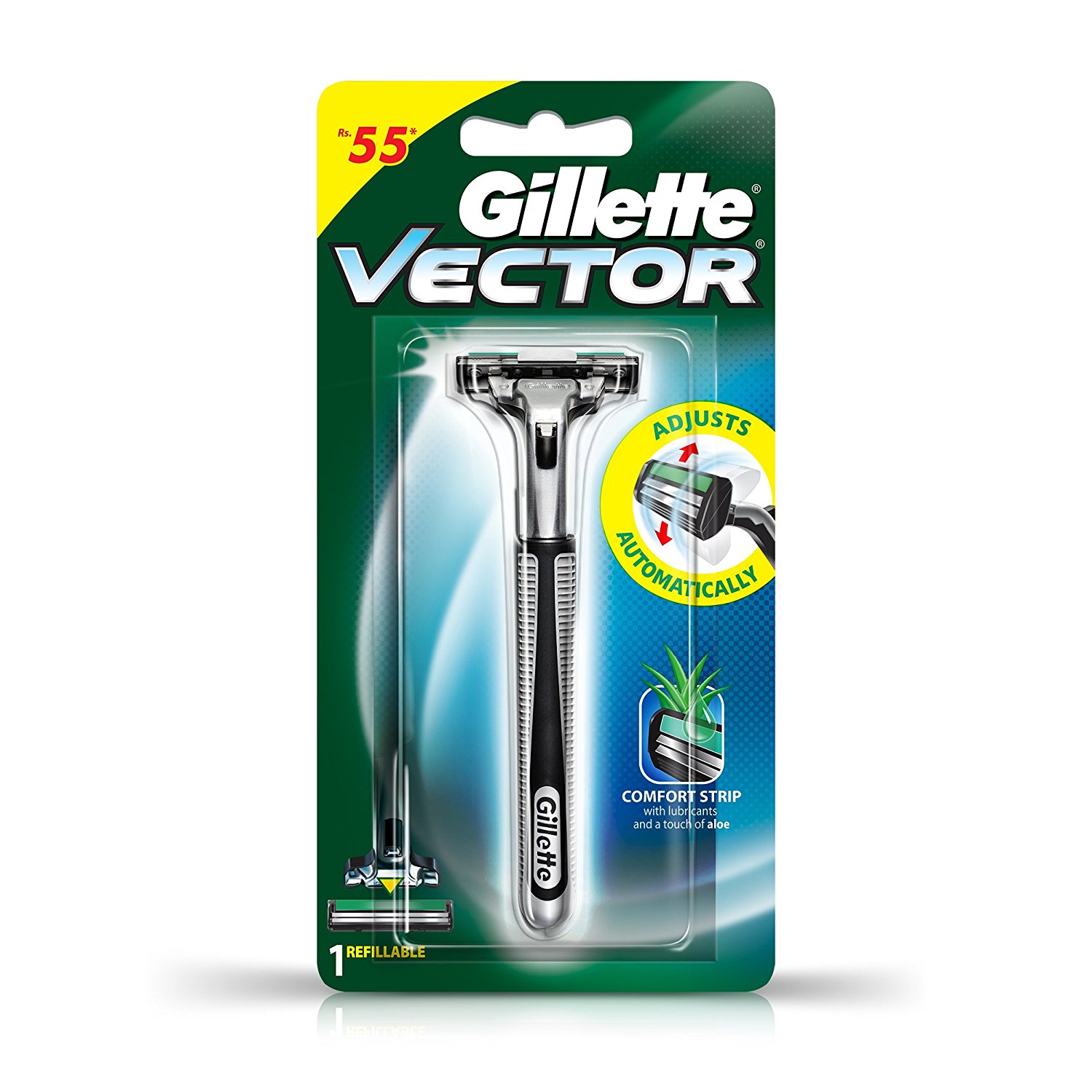 Gillette Vector Plus Manual Shaving Razor Image