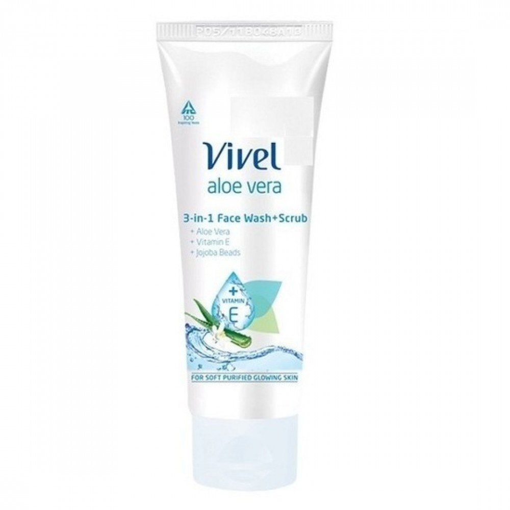 Vivel Aloe Vera 3-in-1 Face Wash Plus Scrub Image