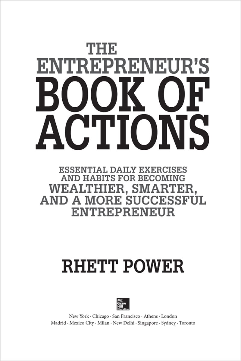 The Entrepreneur's Book of Actions - Rhett Powers Image