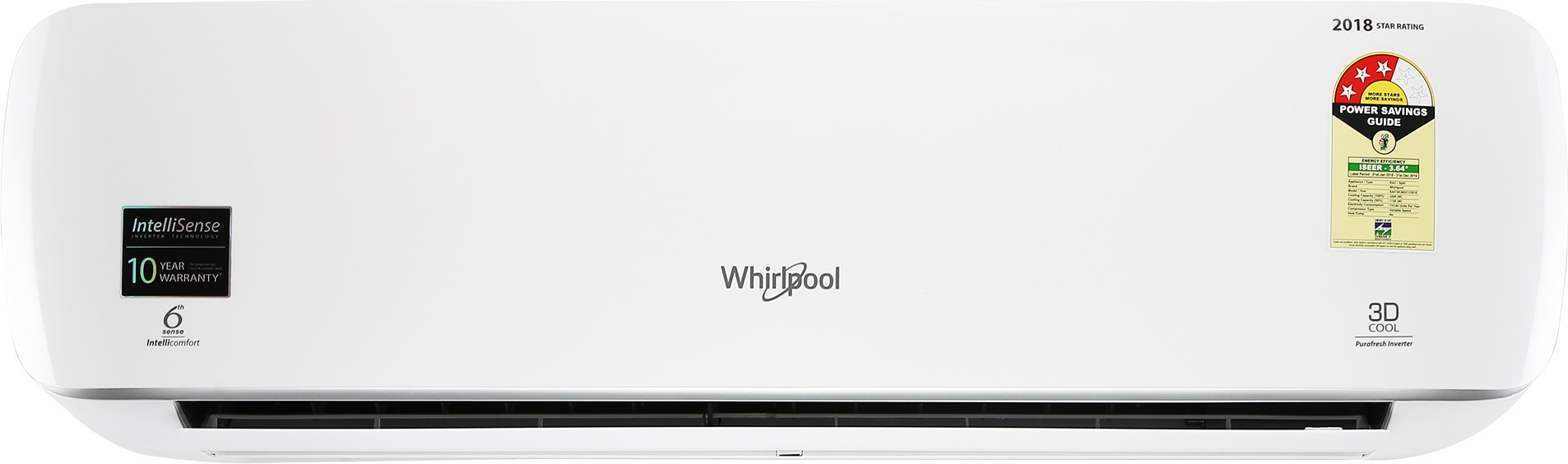 Whirlpool 3D COOL Purafresh 1 Ton 3 Star BEE Rating 2018 Inverter AC Image