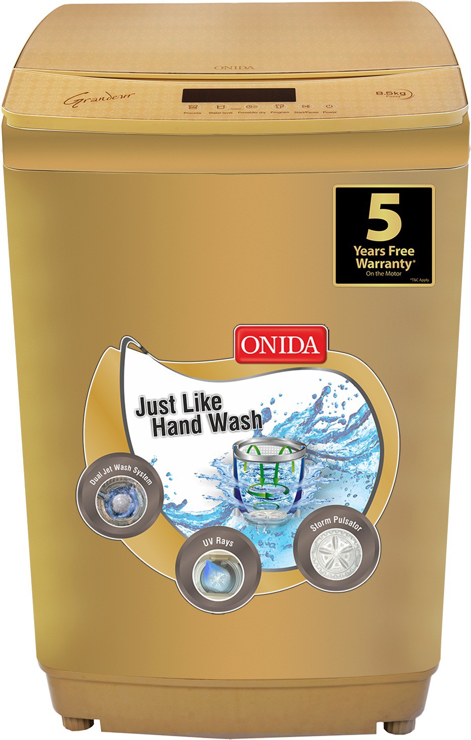 Onida 8.5 kg Fully Automatic Top Load Washing Machine Gold(T85GRDD) Image