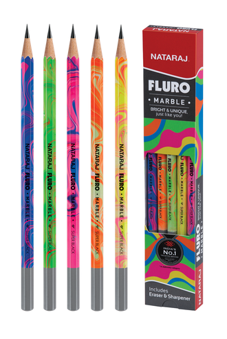 Nataraj Fluro Marble Pencils Image