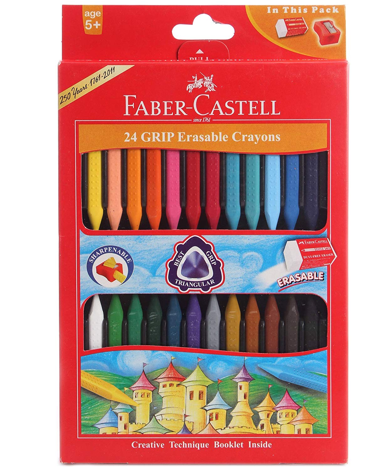 Faber Castell 24 Grip Erasable Crayons Image