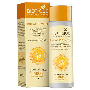 Biotique Aloe Vera Ultra Soothing Face Lotion SPF 30 UVA/UVB Sunscreen Image