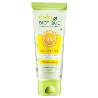 Biotique Bio Aloe Vera Baby Sun Block SPF 20 UVA/UVB Sunscreen Image