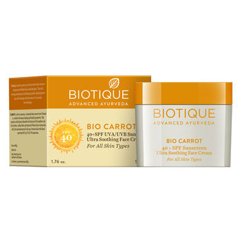 Biotique Bio Carrot Ultra Soothing Face Cream 40+ SPF Sunscreen Image