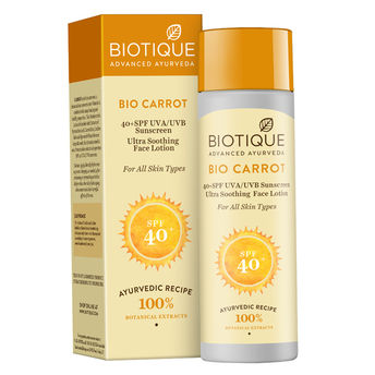 Biotique Bio Carrot Ultra Soothing Face Lotion 40+ SPF UVA/UVB Sunscreen Image