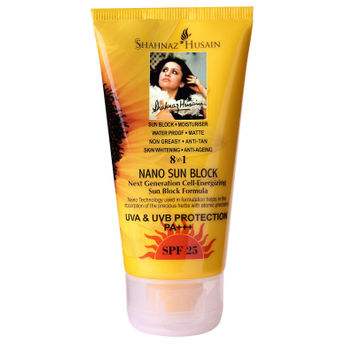 Shahnaz Husain 8 in 1 Nano Sun Block UVA & UVB Protection PA+++SPF 25 Image