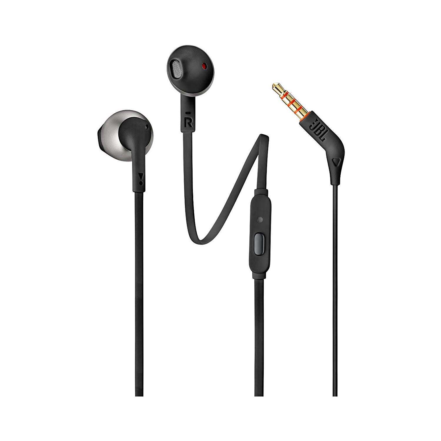 JBL T205 Pure Bass Metal Earbud Headphones with Mic Image