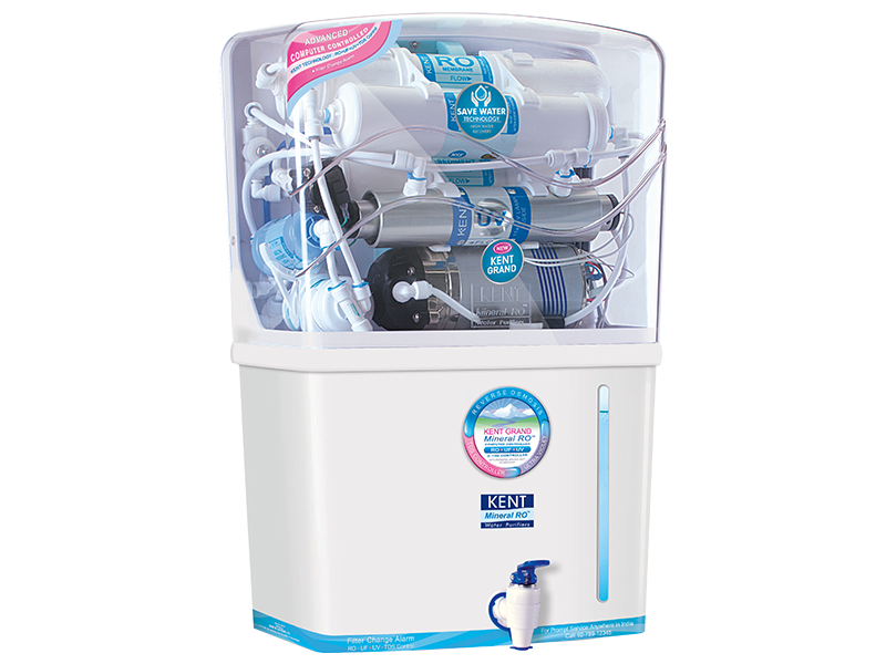 KENT New Grand 8-Litres Wall-Mountable RO +Double UV+ UF + TDS (White) 20 ltr/hr Water Purifier Image