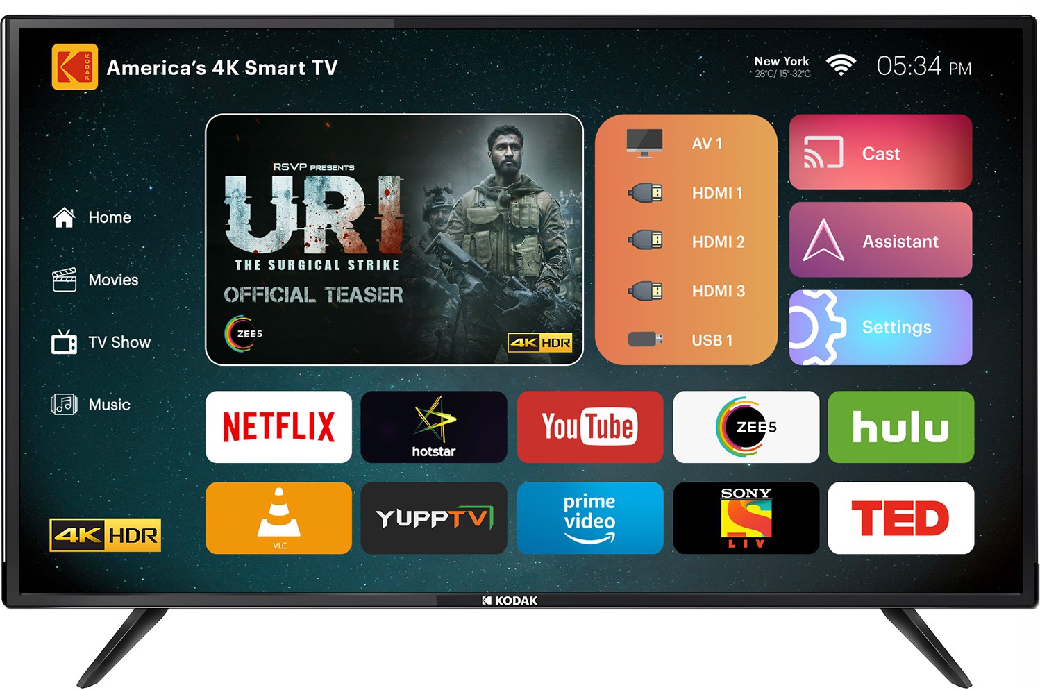 Kodak 43 4k Xpro 108cm (43 inch) Ultra HD (4K) LED Smart TV Image