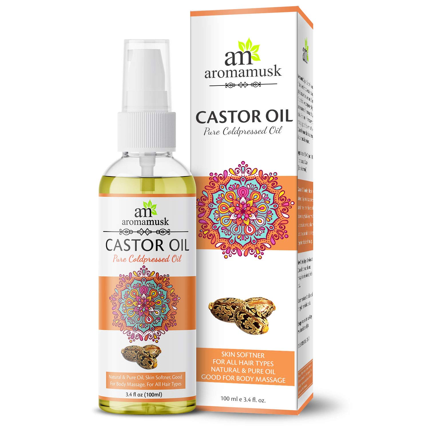 AromaMusk USDA Organic Pure Cold Pressed Castor Oil Image