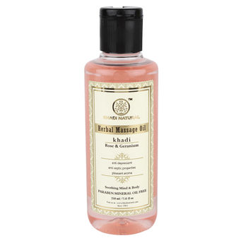 Khadi Natural Rose and Geranium Herbal Massage Oil Image