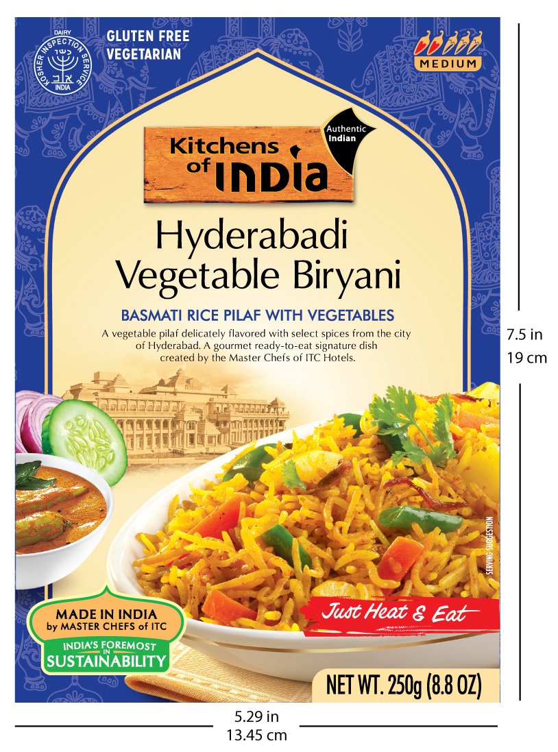 Kitchens of India Ready To Eat Hyderabadi Vegetable Biryani Image