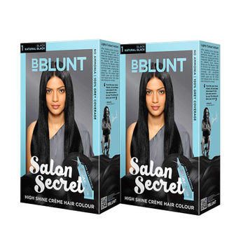 BBLUNT Salon Secret High Shine Creme Hair Colour Black Natural Image