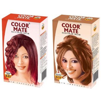 Color Mate Copper Red and Golden Copper Hair Color Cream Image