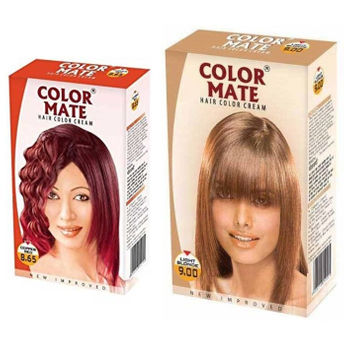 Color Mate Copper Red and Light Blonde Hair Color Cream Image