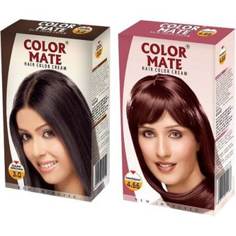 Color Mate Dark Brown and Mahogany Hair Color Cream Image