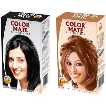 Color Mate Natural Black and Golden Copper Hair Color Cream Image