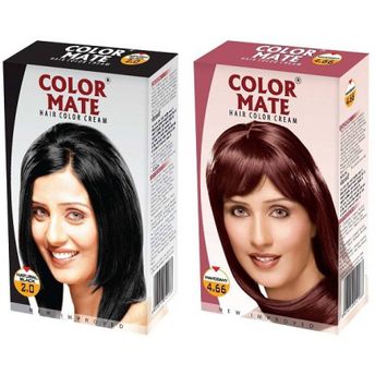 Color Mate Natural Black and Mahogany Hair Color Cream Image