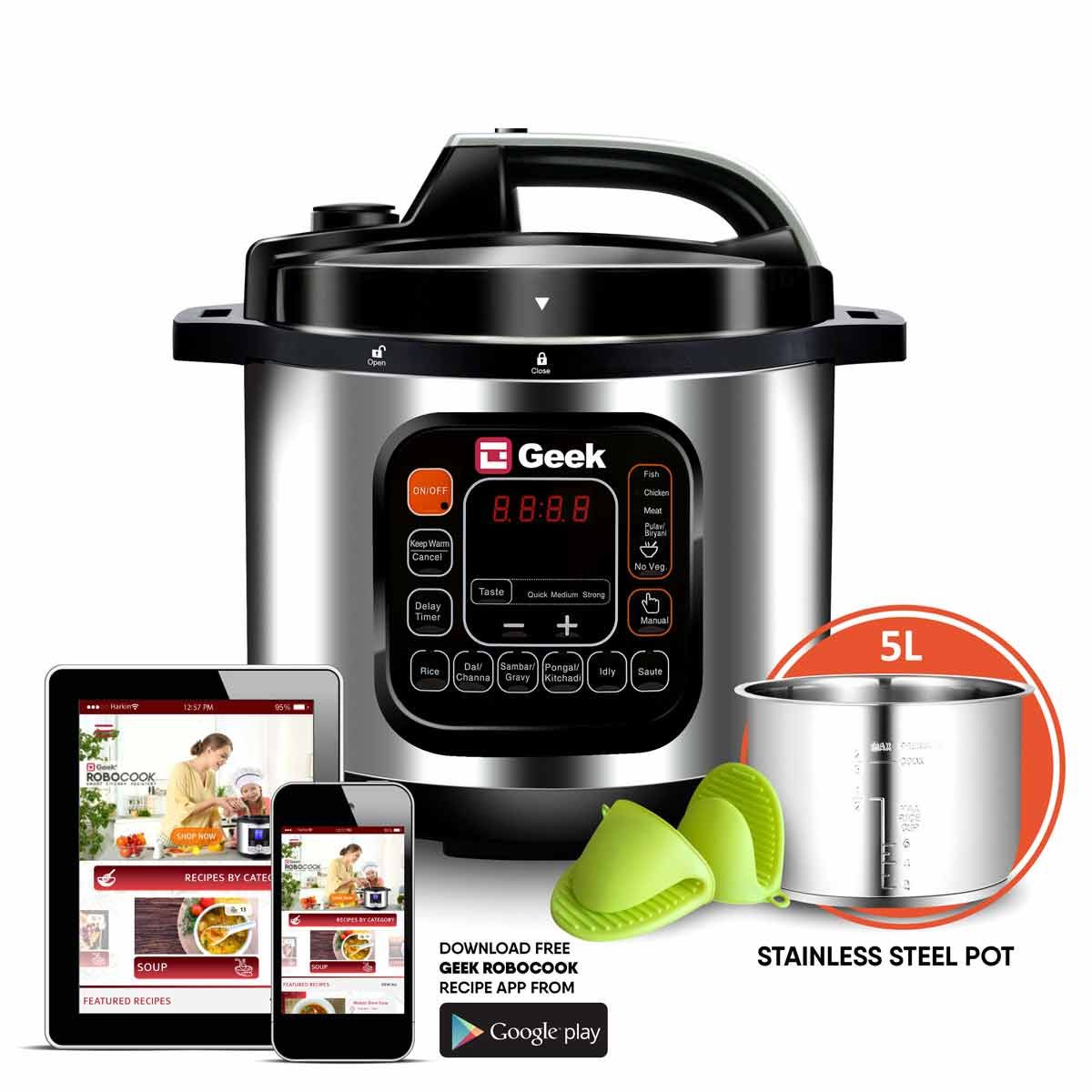 Geek Robocook Zeta5 5L Pressure Cooker Image